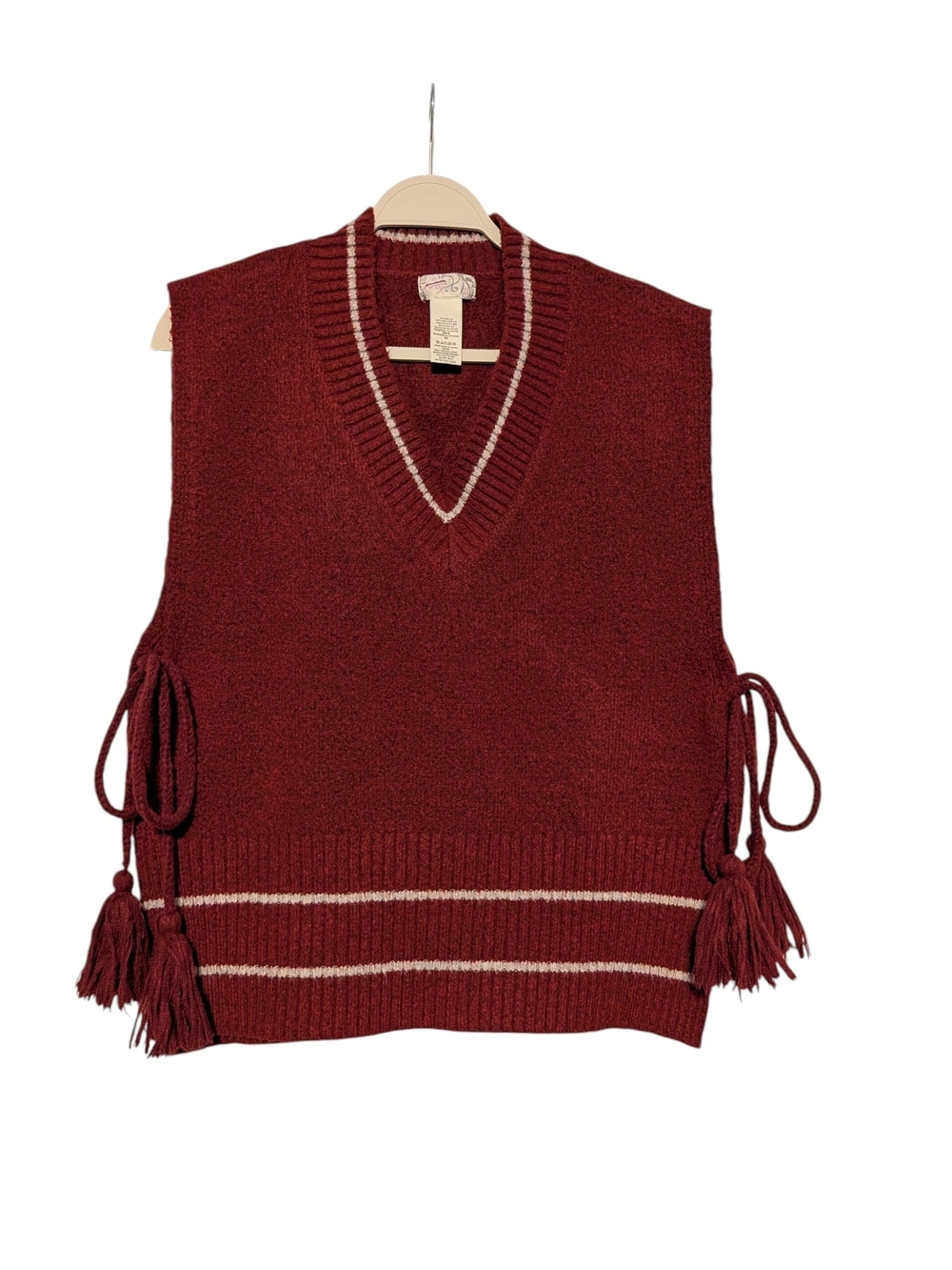 Free People Burgundy Poncho Vest